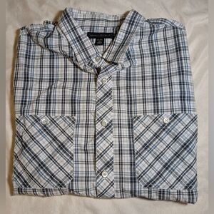 2011 Banana Republic‎ Men's Button Down Short Sleeve Plaid Shirt Size XL/17-17.5